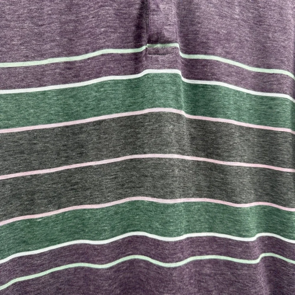 Vintage 80s Levi's Polo Shirt Mens L Purple Heather Striped Made in Korea